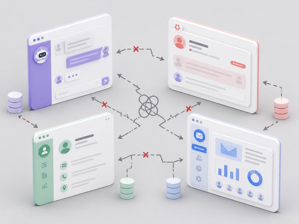 Nhiều công cụ rời rạc: chatbot, helpdesk, CRM và chiến dịch tách nhau